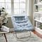 Flash Furniture Archer 28-in Oversized Portable Faux Fur Folding Saucer Chair, Dusty Aqua Faux Fur/Soft Gold Frame FV-FSC-027-DTAQ-SGD-GG - alternate 7